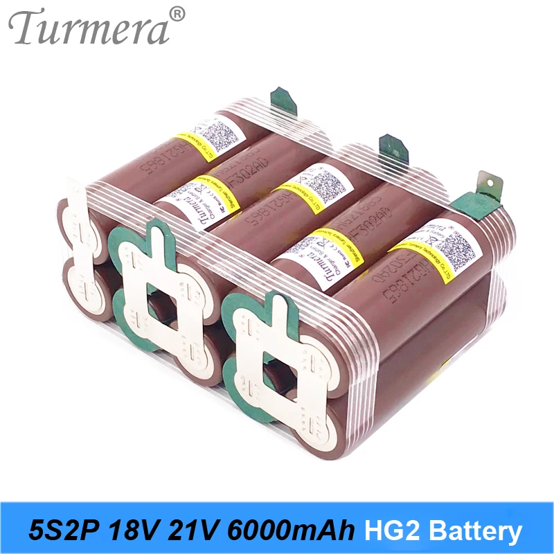 

Turmera Battery pack 18650 hg2 3000mAh 20amps for 18v screwdriver battery weld soldering strip 5s 18v battery pack (customize)