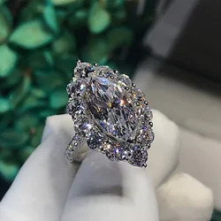 Vintage Marquise cut 3ct Lab Diamond Ring 925 sterling silver Bijou Engagement Wedding band Rings for Women Bridal Party Jewelry