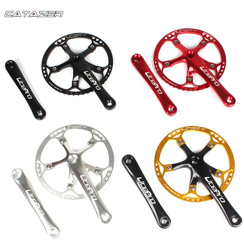 Single Speed Crankset 45T-58T Chainring 170mm Crankarm 130 BCD Crank Set for MTB Road  Bicycle Folding Bike Fixed Gear Crankset