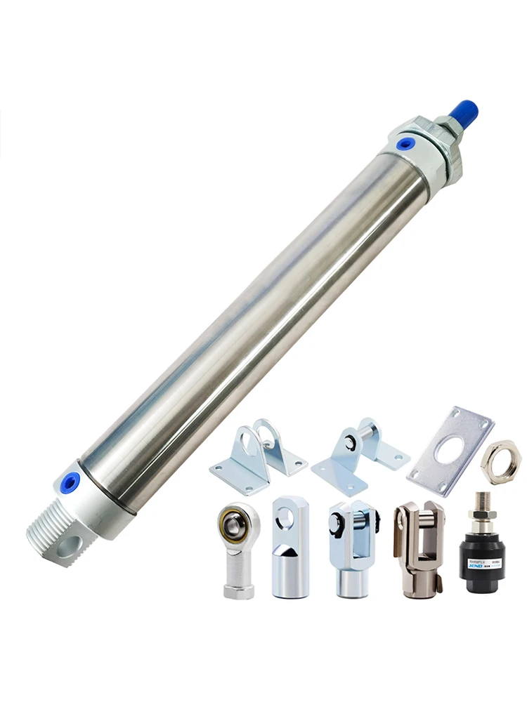 Pneumatischer Luftzylinder 40MM Bohrung Edelstahl Doppeltwirkende Mini-Rundzylinder MA40x25-CA-S MA40x50-CA-S MA40x500-CA-S – Detail 1