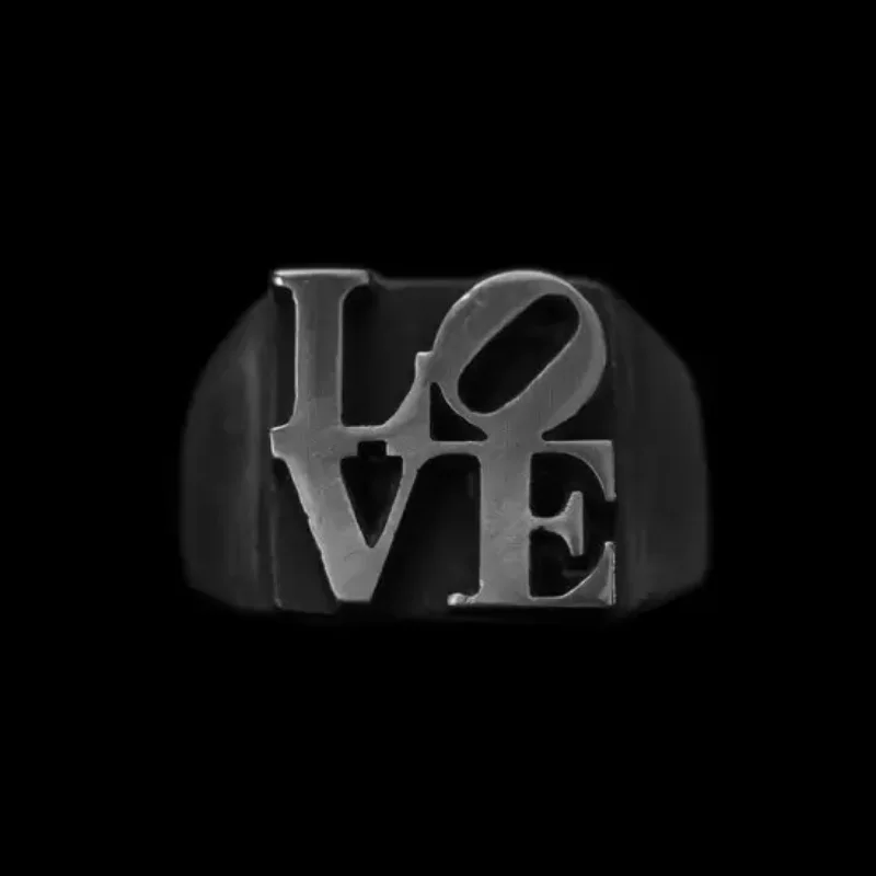 

EYHIMD Cool Men's Fashion 316L Stainless Steel Love Ring Vintage Hammer Punk Biker Jewelry Finger Rings for Men Male Gifts