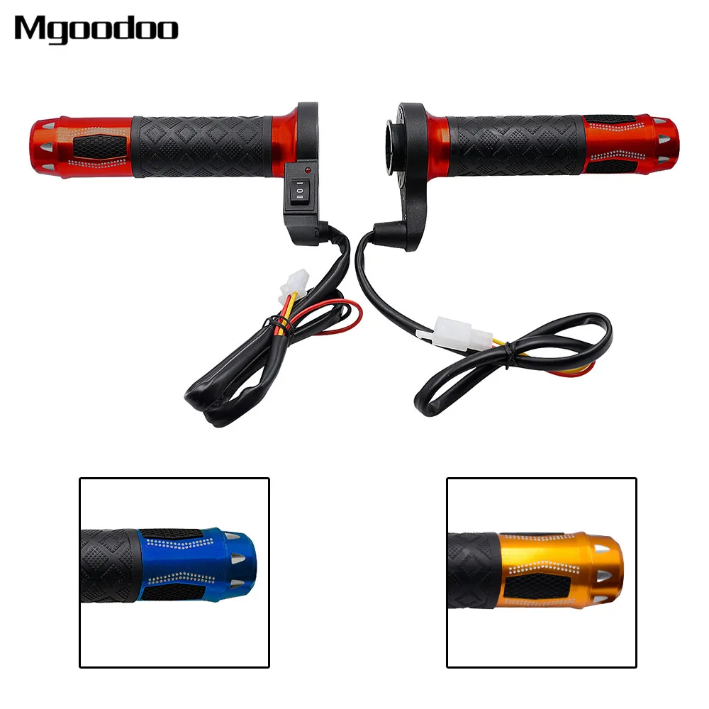 

Mgoodoo Motorcycle Hot Grip Motorbike ATV Scooter Electric Heated Grips 22mm 7/8" Handlebar Hand Warmer Aluminum 12V