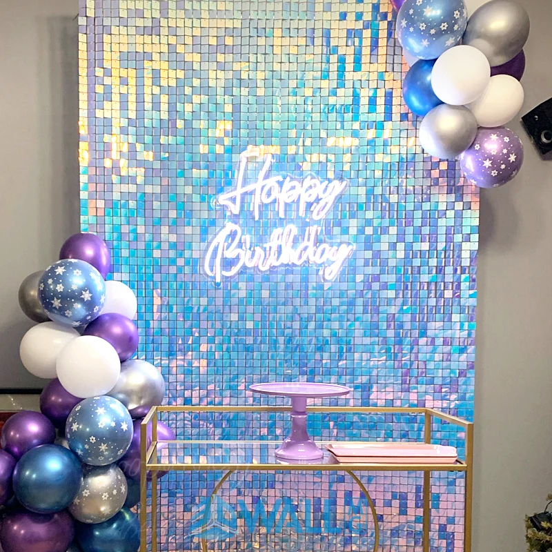 30x30cm 3D sequined wall square 3D wall sticker 3D wall panel gold mirror sequin wedding birthday holiday party decoration shoes