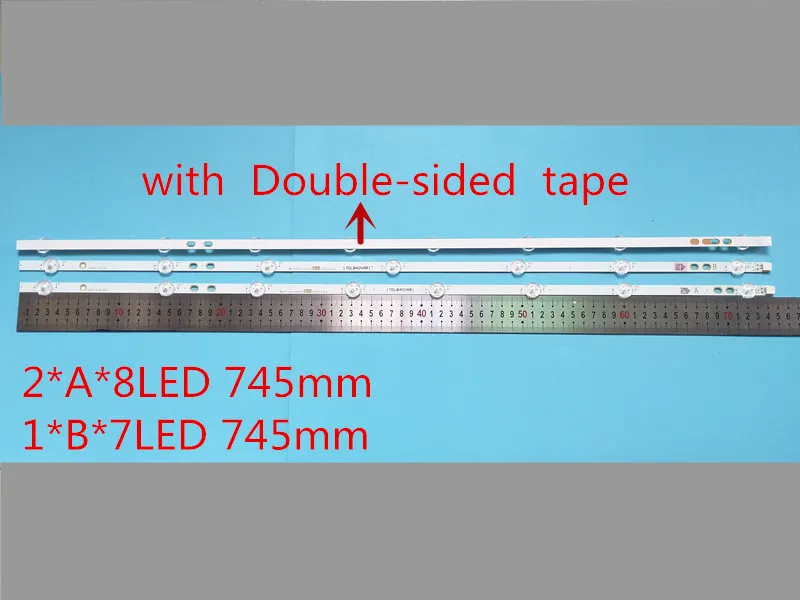 

5set=15 PCS 745mm LED backlight strip for LG Bush Vestel 40 inch LB40017 17DLB40VXR1 VES400UNDS-2D-N11 VES400UNDS-2D-N12