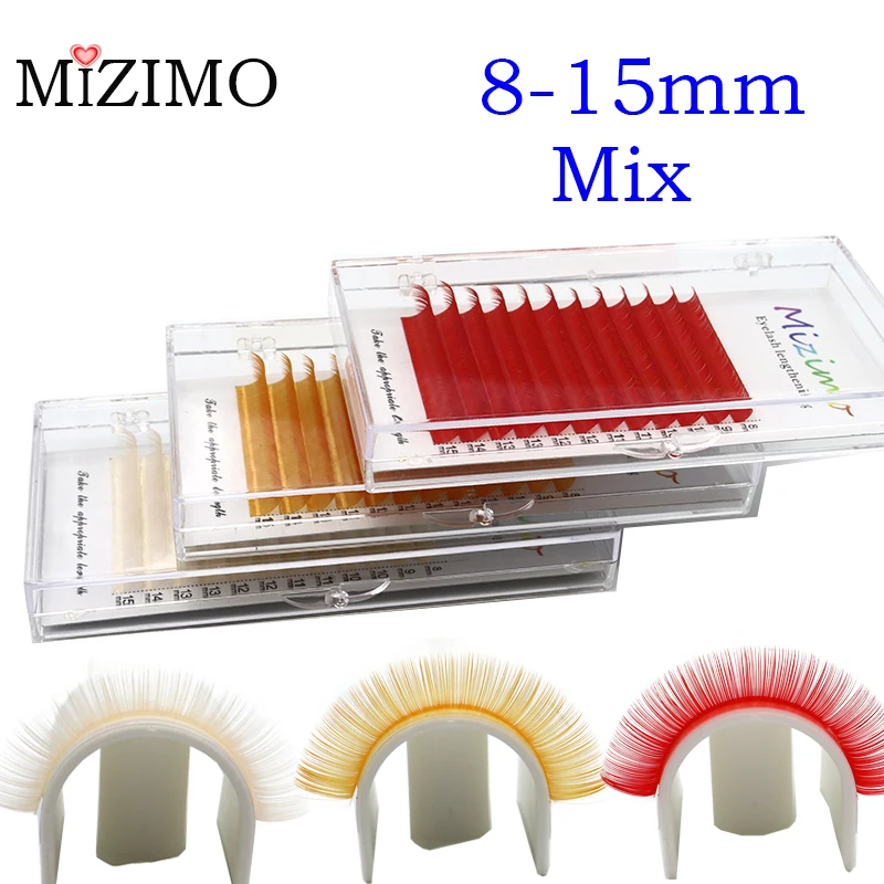 Color 8-15 Length Mixed Thickness 0.07/0.1 Natural Softness Extension Professional Grafting False Eyelash Makeup C/D Wholesale