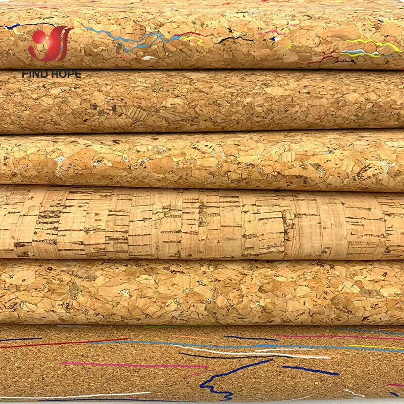 1 Roll 20*120cm Natural Cork Leather Sewing Fabric Wood Grain Material for Background Handmade Bag Bow Decor Crafts DIY