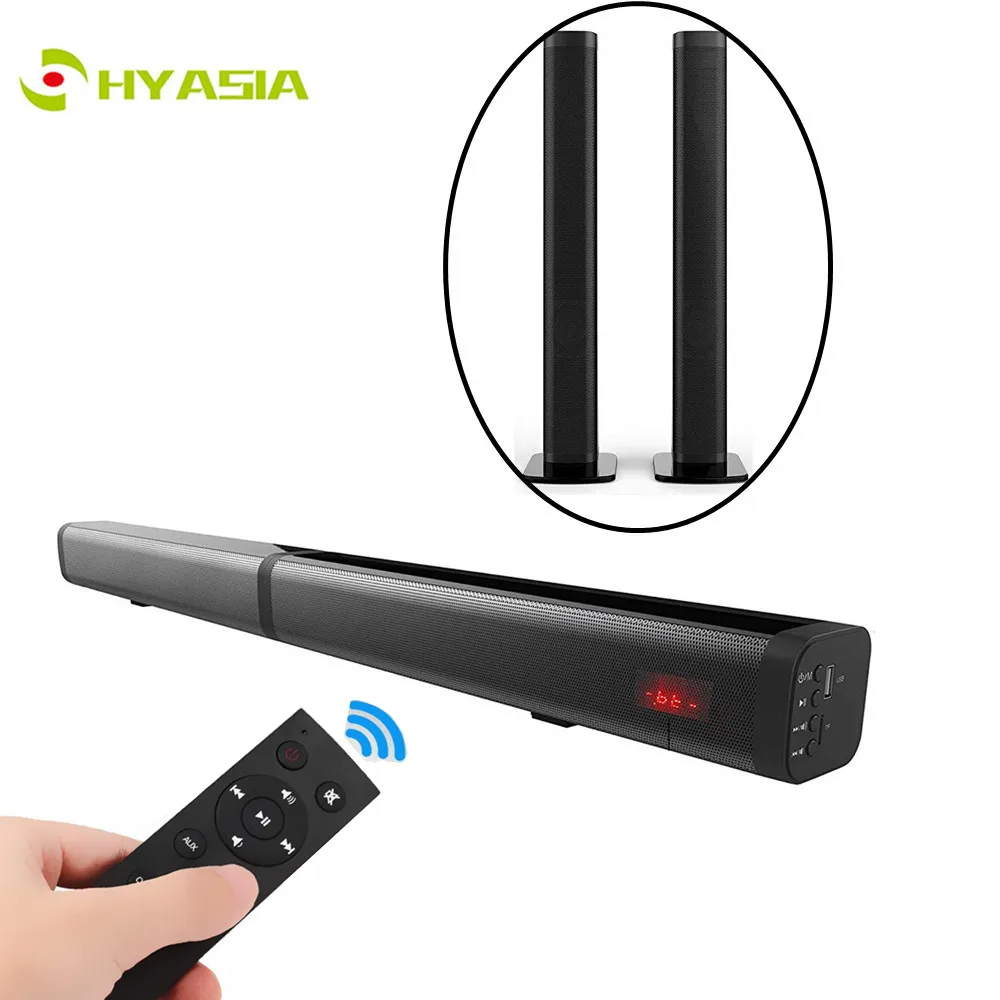 HYASIA 2 in 1 Detachable Bluetooth Soundbar TV 40w LED Wireles Speaker TV Home Theater AUX Sound bar Bluetooth 5.0 Support USB