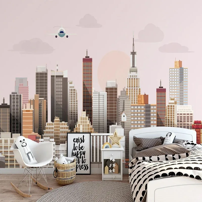 

Custom Photo Wallpaper 3D Urban Architecture Illustration Mural Children's Bedroom Background Wall Paper Decor Papel De Parede