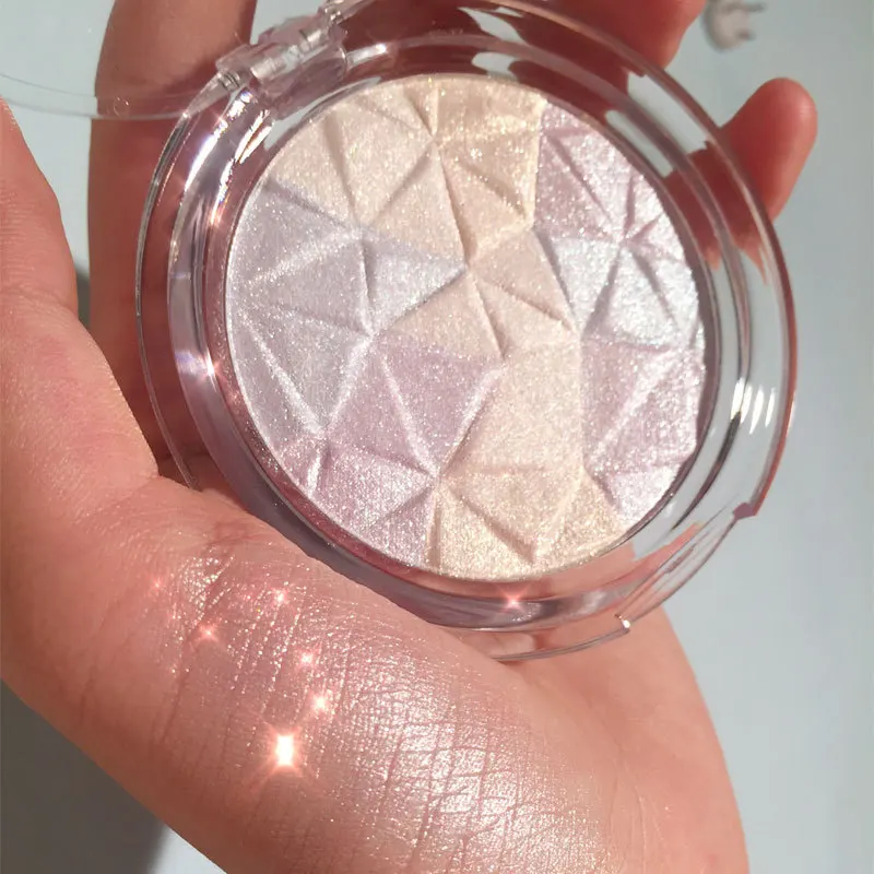 Highlighter Palette Bronzer diamentowy połysk wyróżnij kontur twarzy błyszczący rozświetlacz puder do ciała brokat rozjaśnić kosmetyk