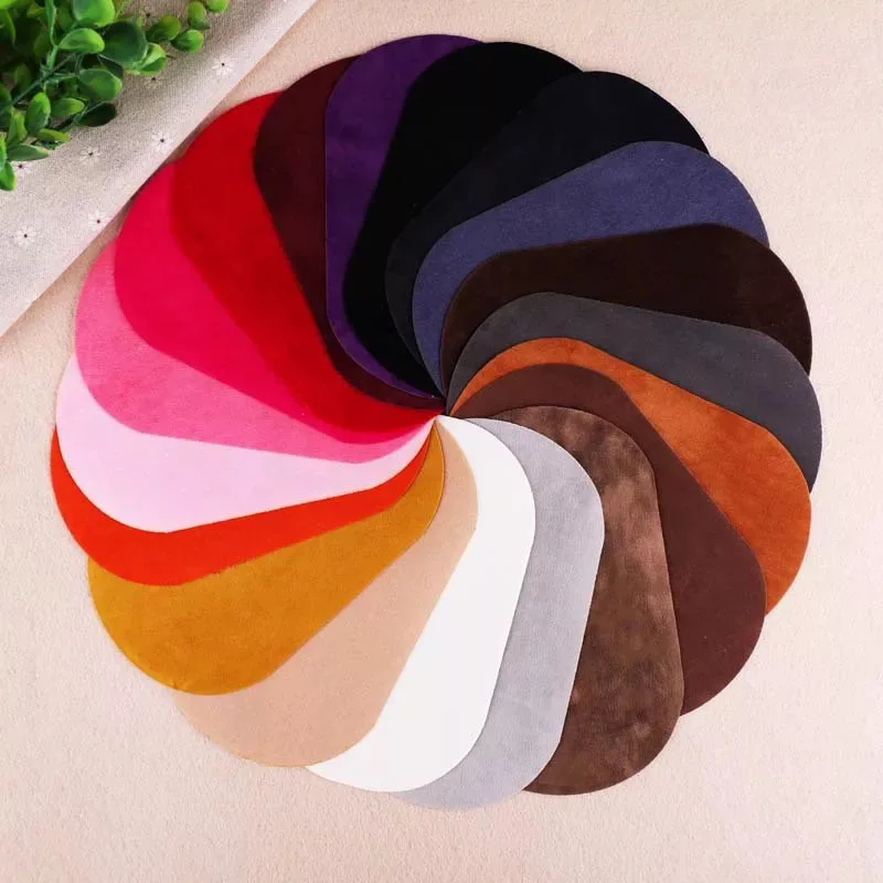 20pcs/lot Elliptical Sleeve Knee Elbow Patch Velvet Garment Clothing Decoration Tailor Sewing Accessories Iron Heat Transfer