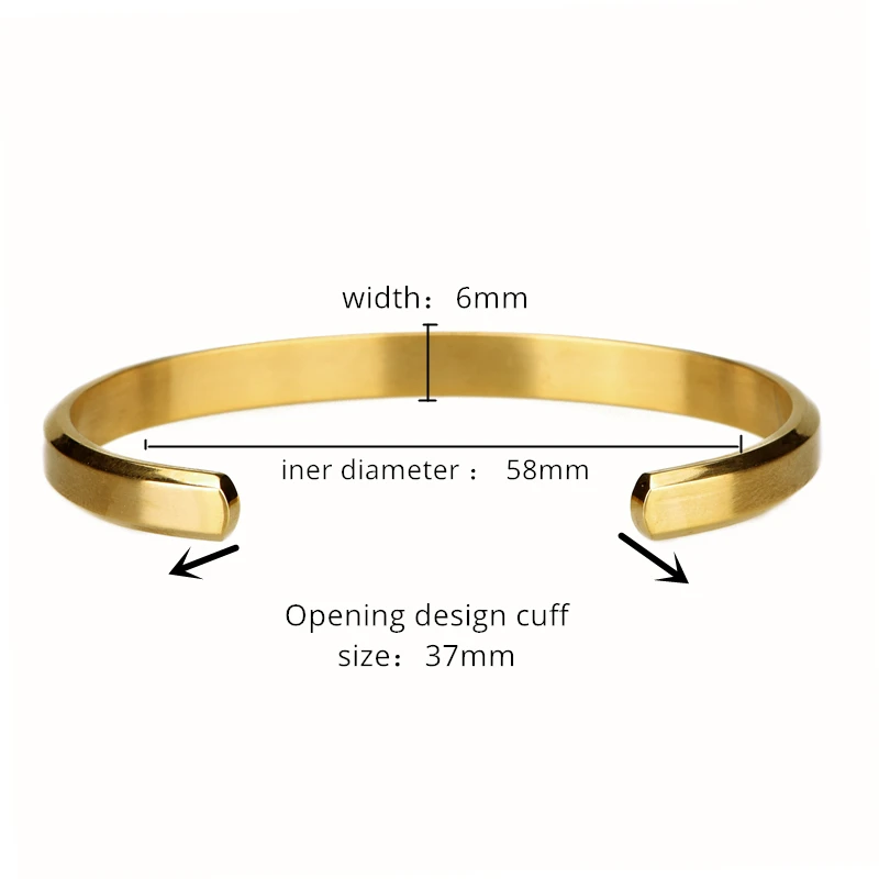 Stainless Steel Bracelet Cuff Bracelets Bangles Men Bracelets Gold Color Bangles Geometric Simple Designs Jewelry Dropshipping