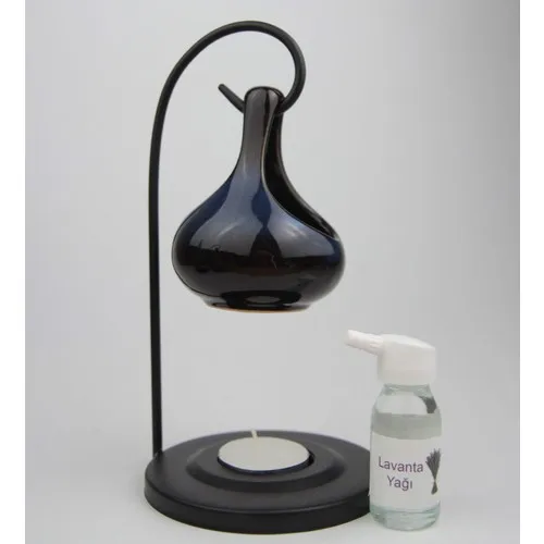 Gift Idea Standing Dark Navy Blue Color Oil and Wax Censer