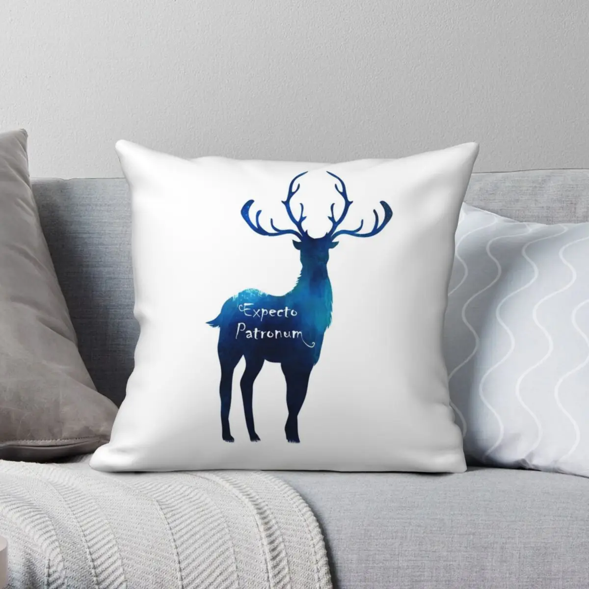 

Expecto Patronum Pillowcase Polyester Linen Velvet Pattern Zip Decor Pillow Case Home Cushion Cover 45x45