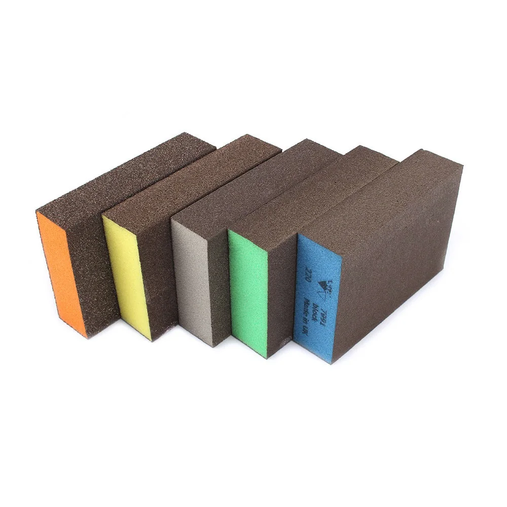 4pcs  Sanding Block Girt Sponge Polishing Pad Furniture Buffing Sandpaper Tools Sandpaper Assorted Grit 60 80 120 180 220