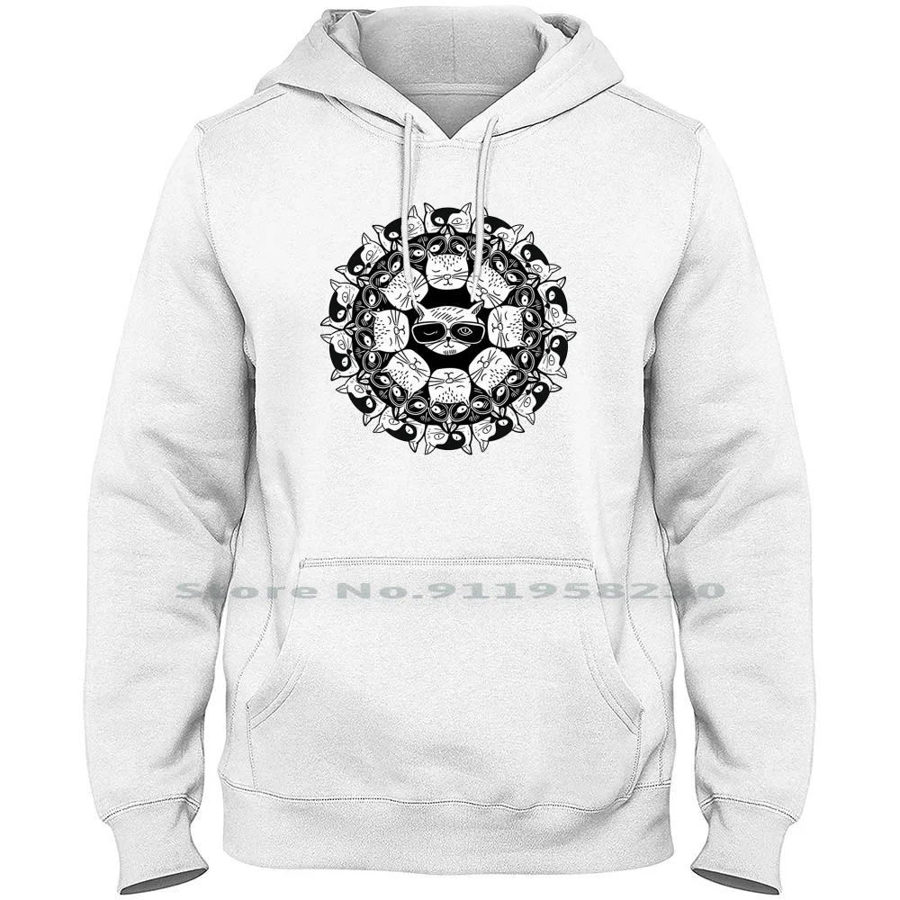 

Cat Mandala Men Women Hoodie Pullover Sweater 6XL Big Size Cotton Popular Mandala Symbol Seller Quote New Ny Symbol Funny