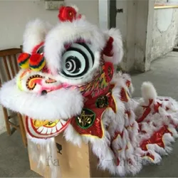 Lion Dance Mascot Costume Wool Chinese Folk Art Performance Southern Fursuit Lion Two Adults Cosplay Party Game Ad Exhibition