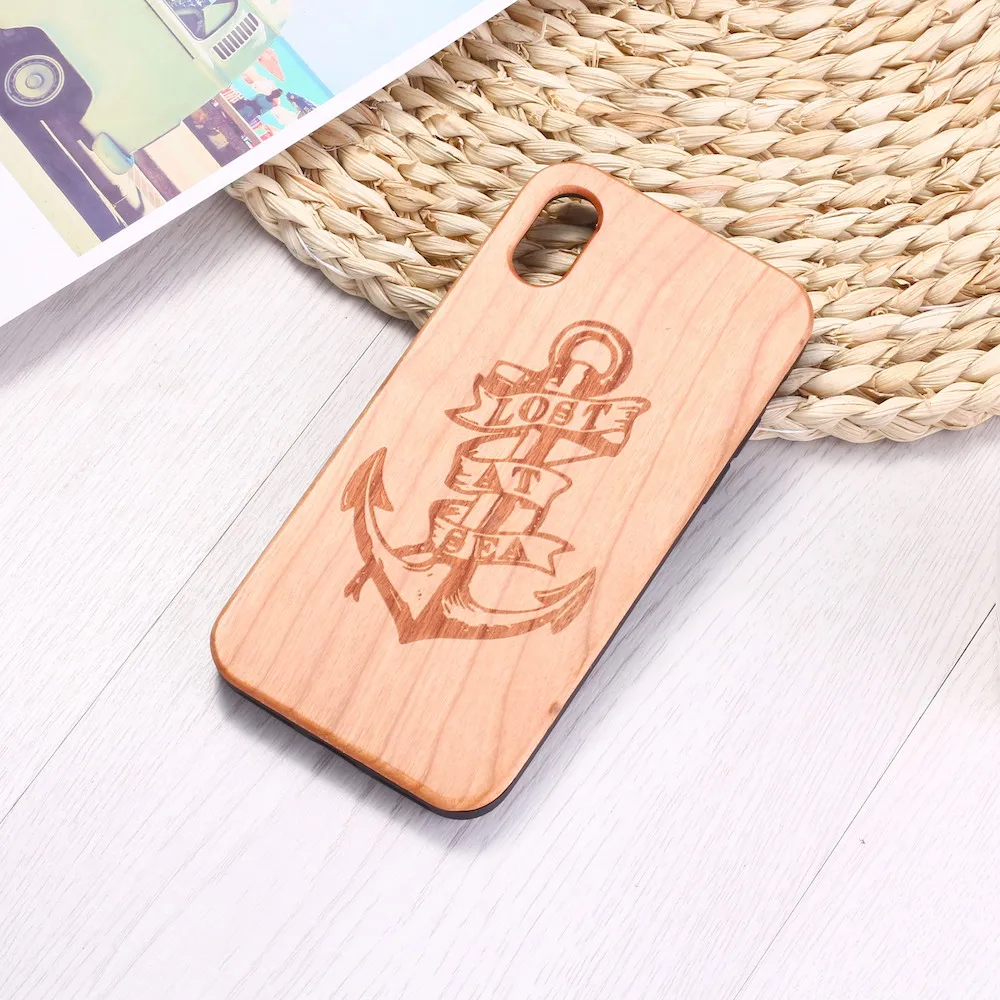 Anchor Sea Sailor maritime Lover Engraved Wood Phone Case Funda For iPhone 14 14ProMax 14Plus 13Promax 13 12 11
