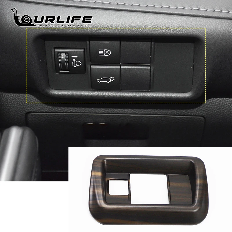 For Toyota Highlander Kluger LHD XU70 2020 2021 2022 2023 Product ABS Mahogany Headlight Control Pnel Cover Accessories