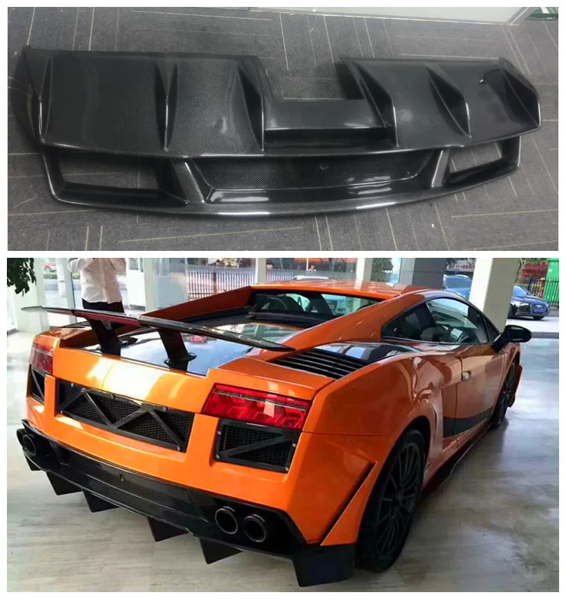 Real Carbon Fiber & FRP Rear Bumper Diffuser Lip Fits For Lamborghini Gallardo LP550 LP560 LP570 Car Body Kit