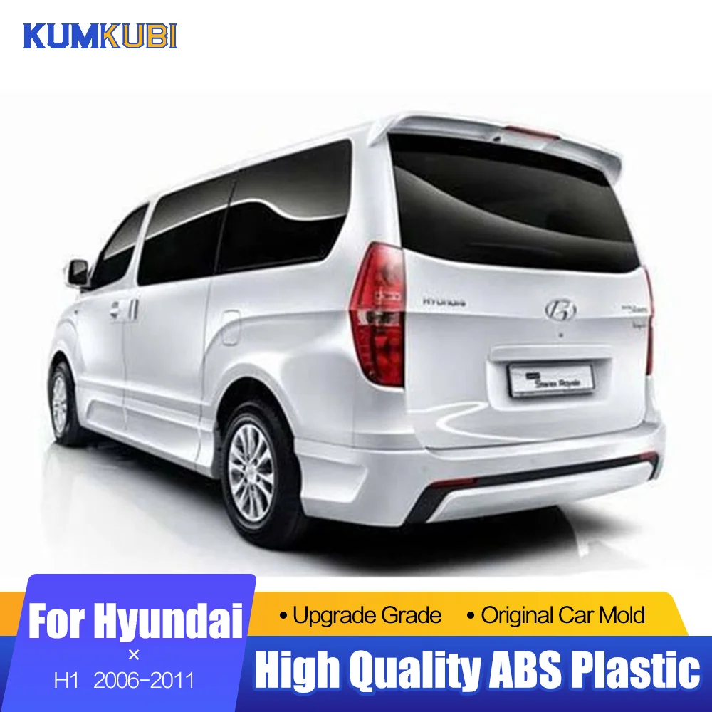 

KUMIKUBI Car Styling ABS Plastic Unpainted Primer Rear Trunk Boot Lip Wing Rear Spoiler For Hyundai H1 Black Spoiler 2006-2016