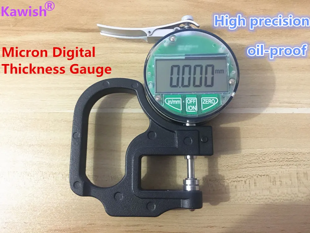 New!oil proof Micron Digital Thickness Gauge 0-12.7mm 0.001mm thickness tester meter paper film leather thickness measuring tool