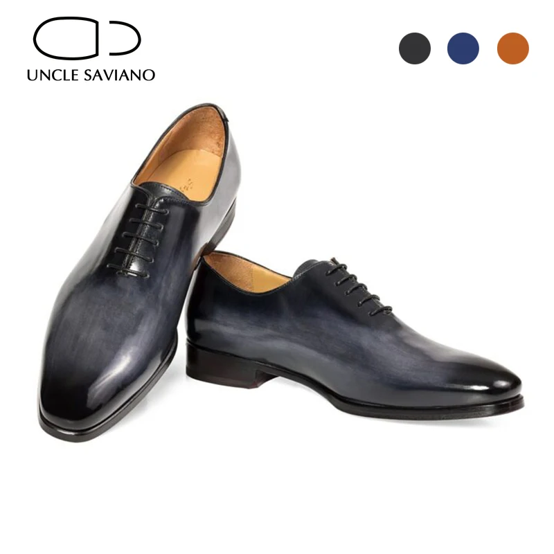 

Uncle Saviano Oxford Genuine Leather Formal Man Shoes Fashion Office Handmade Shoes Designer Men Original Dress Wedding Shoes