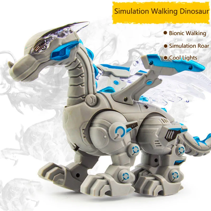 Electric Walking Spray Dinosaurs High Simulation Wate Spray Smart Dinosaur Sound Flash Lights Shaking Head Boy Gift Kids RC Toys