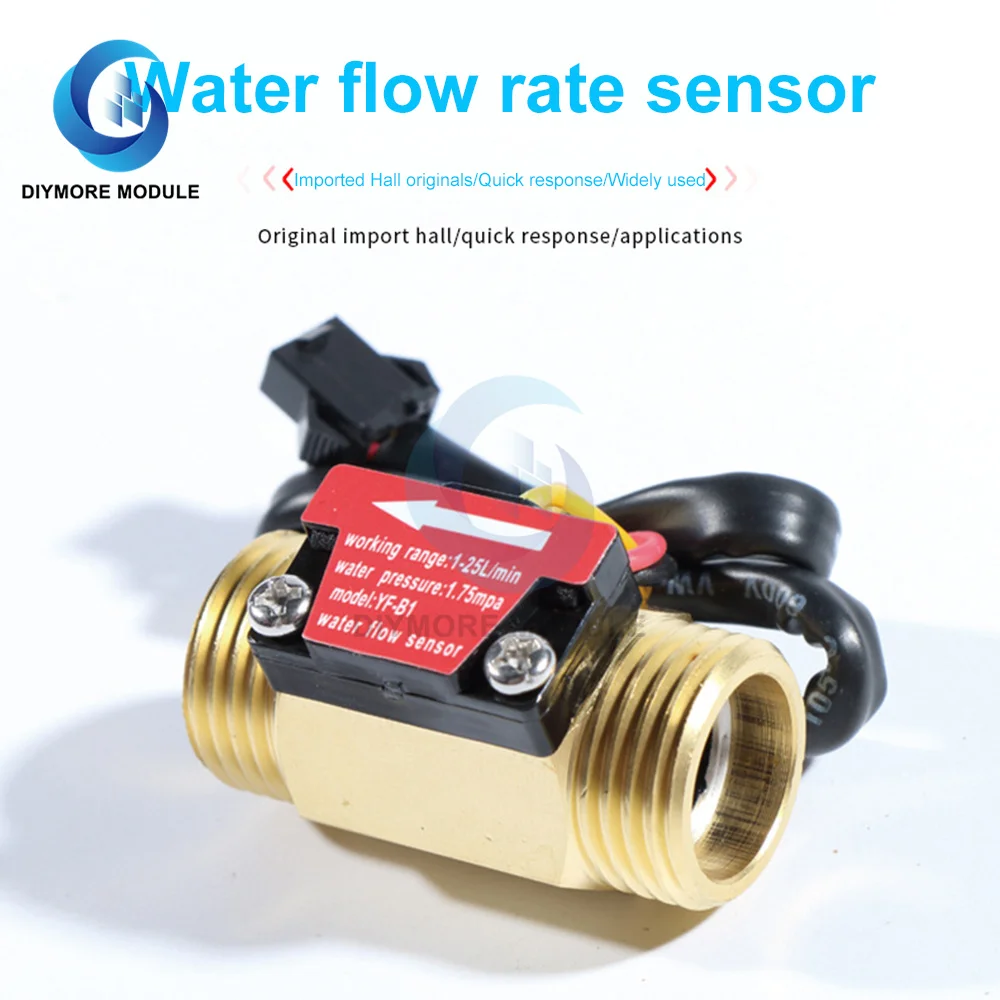 (Brass) Flow Sensor G1/2'' Water Flow Hall Sensor Switch 1-25L/min Flow Meter For Industrial Control