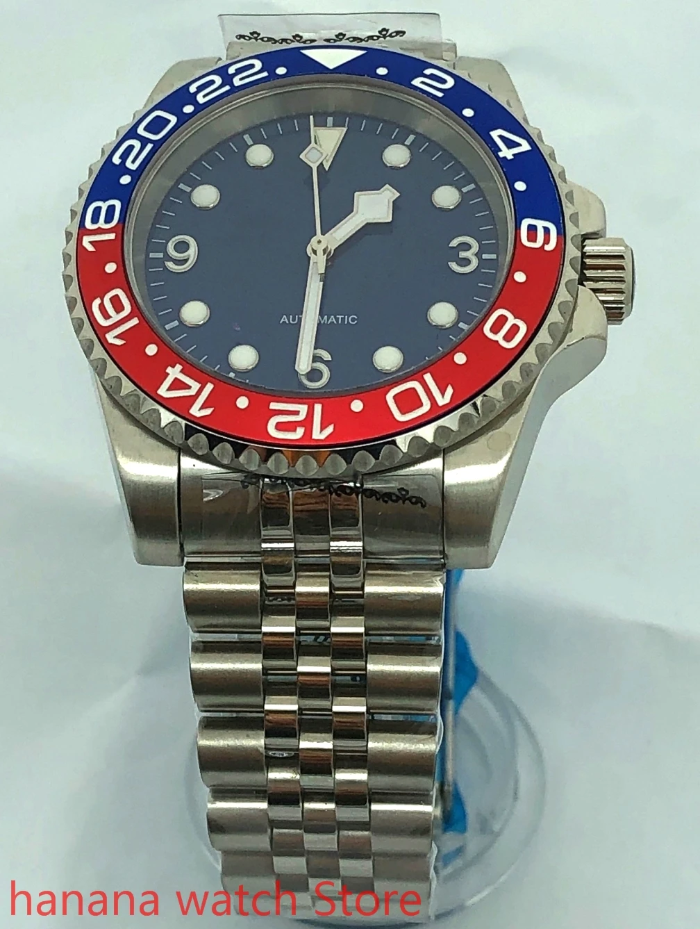 Bliger-camiseta nueva para hombre, reloj mecánico con carcasa plateada, cristal de zafiro, bisel de cerámica, movimiento NH35, reloj automático, 40mm