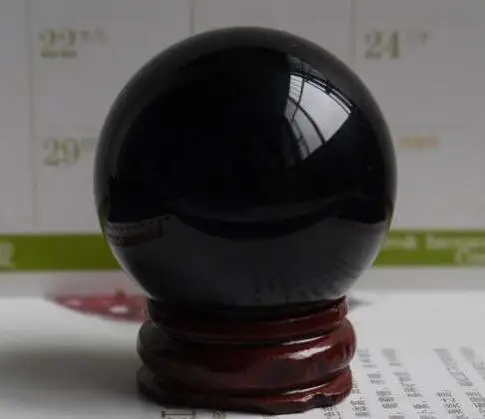 4cm-12cm +Stand Natural Black Obsidian Sphere Large Crystal Ball Healing Stone+pedestal