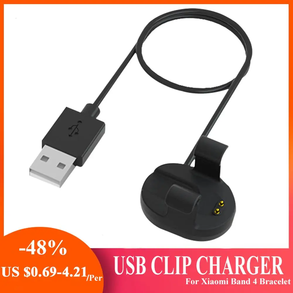 สายชาร์จอย่างรวดเร็วสำหรับ Xiaomi Band 4สร้อยข้อมือ Clip-On ประเภทโดยไม่ทำร้ายหน้าจอ USB ชาร์จสายเคเบิลอะแดปเตอร์สำหรับ MI Band 4