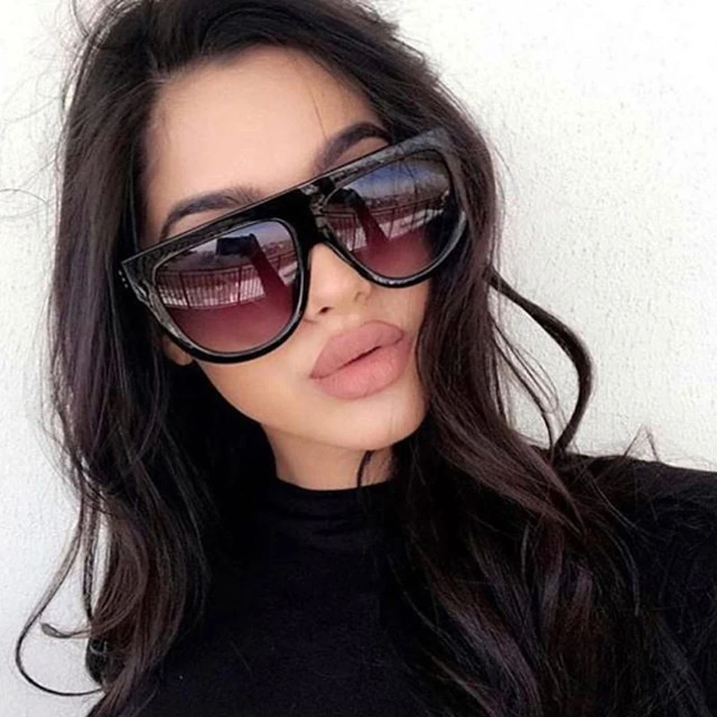 Flat Top Mirror Vintage Sunglasses Woman Brand Design Sun Glasses for Woman Rivet Ladies Sunglasses female Oculos De Sol Shades