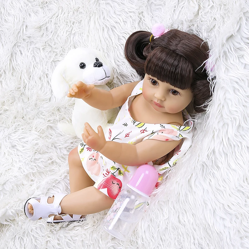 55cm tamanho real do bebê silicone bebe boneca reborn criança menina macio flexível corpo inteiro npk
