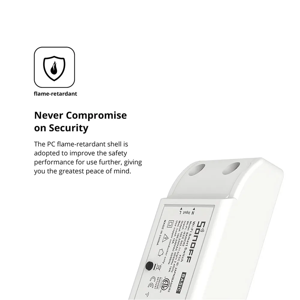 SONOFF BASICR2 RFR2 واي فاي 433 ميجا هرتز لتقوم بها بنفسك مفتاح ذكي وحدة تحكم في الضوء التحكم الصوتي مزامنة الحالة المشهد الذكي عبر eWeLink APP Alexa