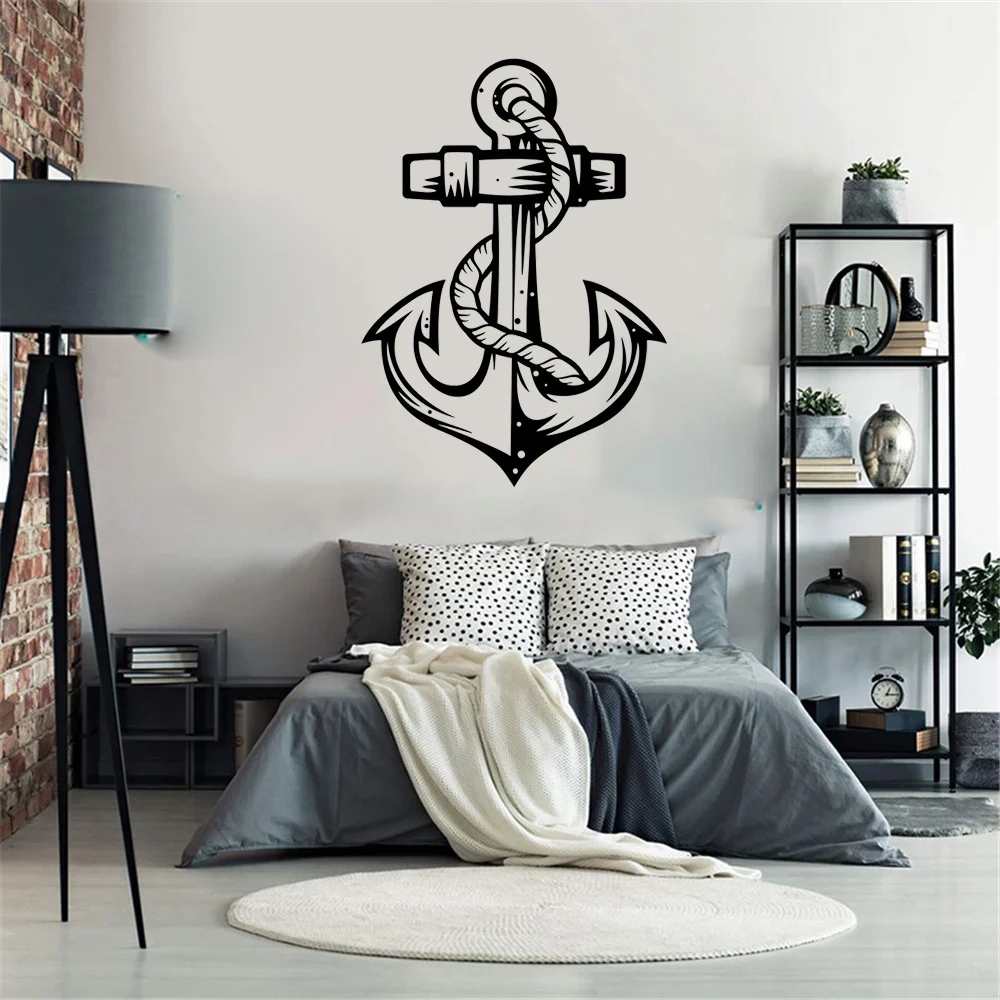 

Home Decoration Accessories Anchor Wall Decal Sea Ocean Vinyl Sticker Marine Nautical Bathroom Decor Art Kids Boy Room