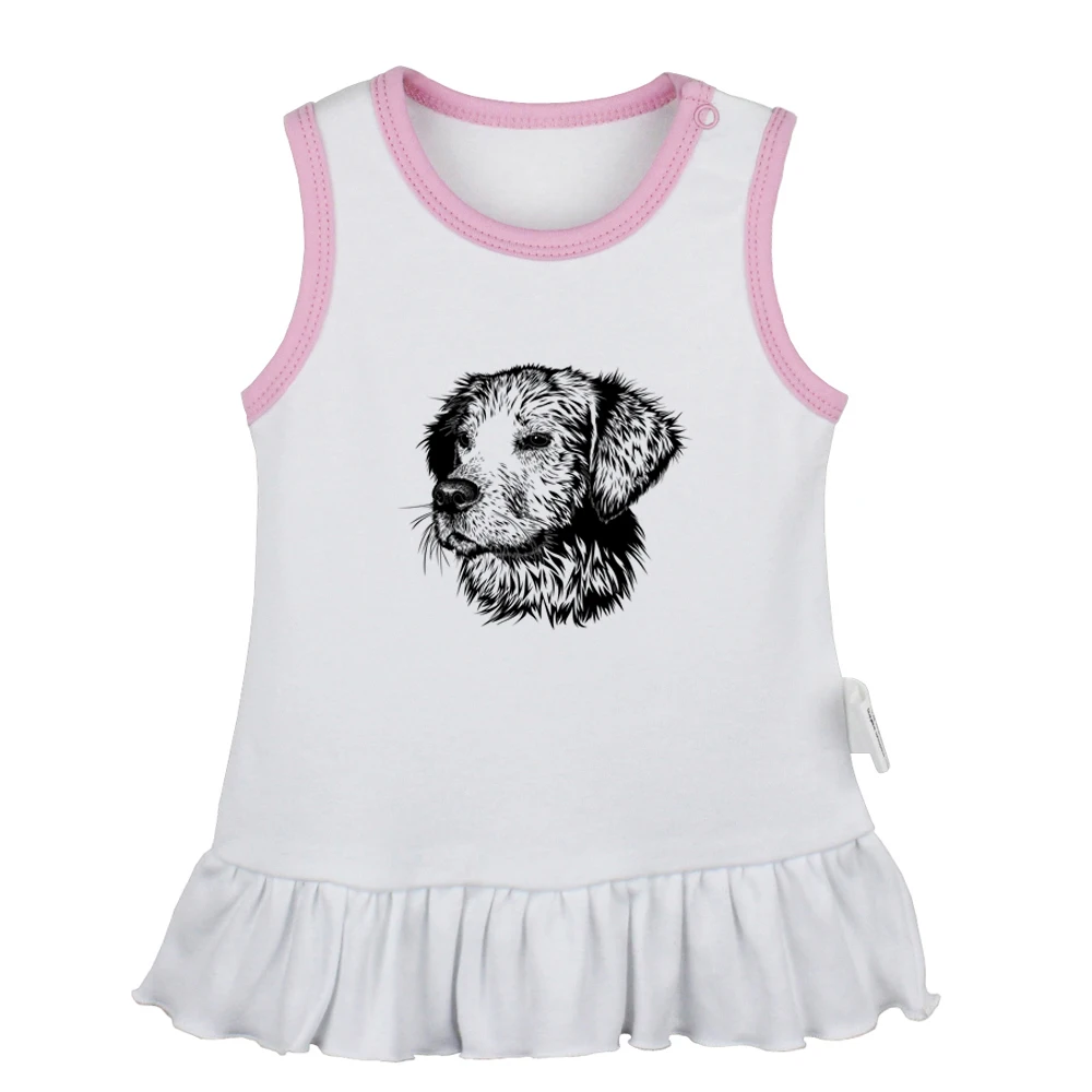 Golden Retriever Dog You Are Amazing Guess What Chicken Baby Girls Dresses Toddler Sleeveless Dress Infant Cotton Clothes