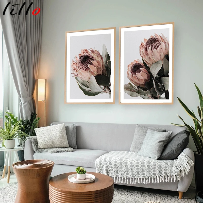 

Flowers wall art peony posters floral art print canvas protea Scandinavian living room bedroom decor home pictures