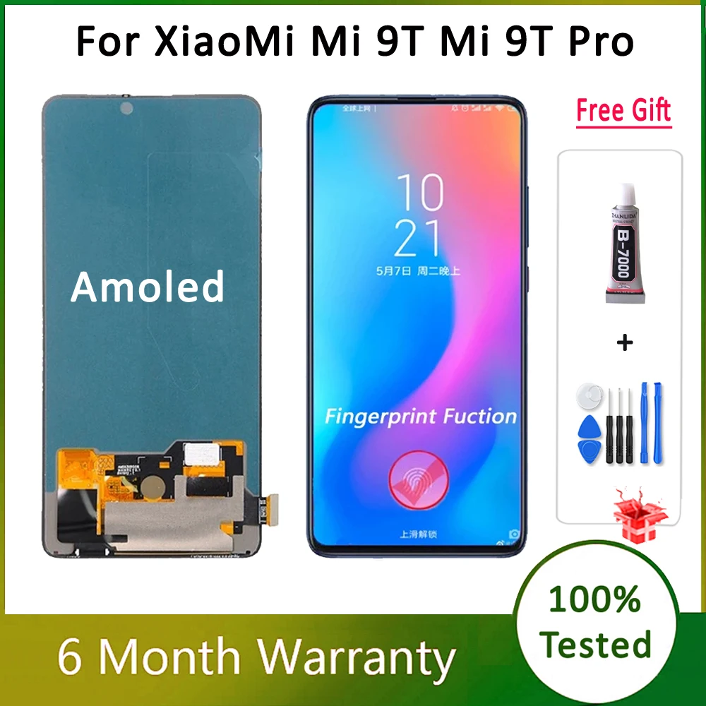 Amoled 6.39'' LCD For XiaoMi Mi 9T Mi 9T Pro LCD Display Touch Screen Digitizer Assembly With Frame For Redmi K20 Pro LCD K20