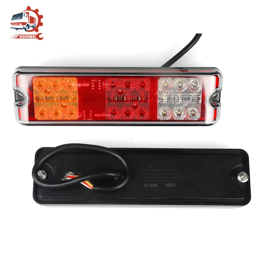 AOHEWEI Trailer Tail Lights Brake Turn Indicator Reverse Lamp with Rear Reflector LED 12V Waterproof for Tractor Lorry Caravan