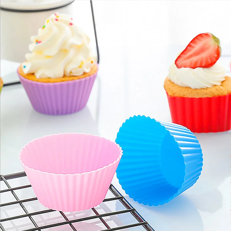 (6pcs) 7cm 9cm Small Big Size Silicone Muffin Cups Cake Molds Baking Cups