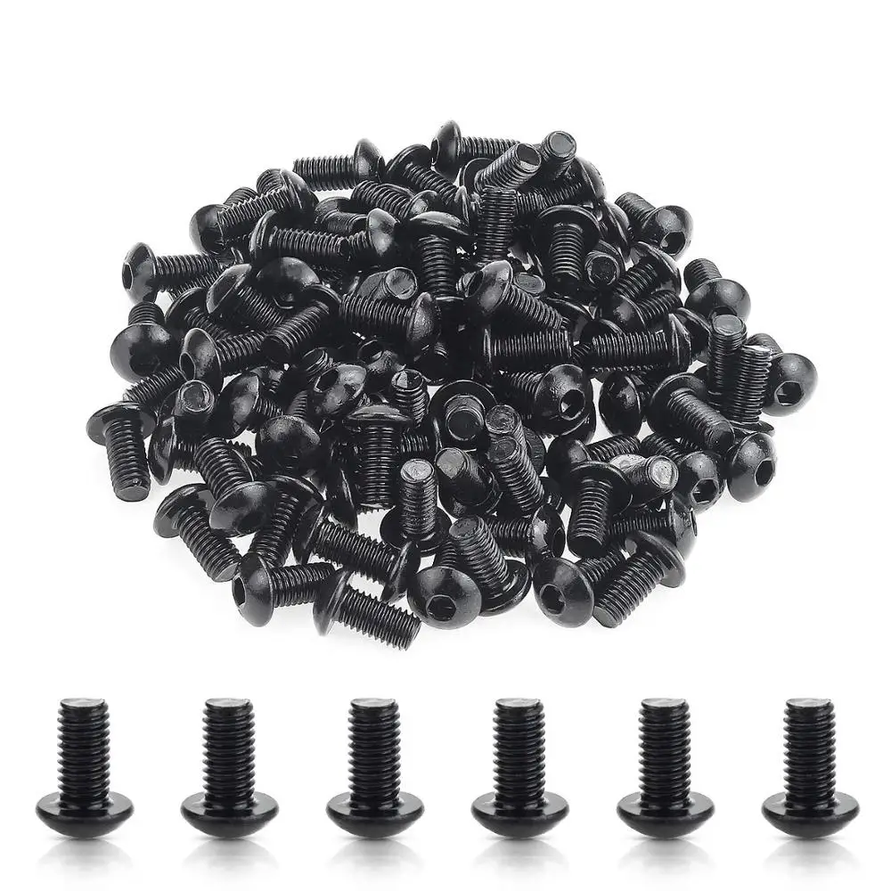 120 Pieces M5 10.9 Grade Alloy Steel Hex Socket Button Head Cap Bolts, Black Oxide Finish