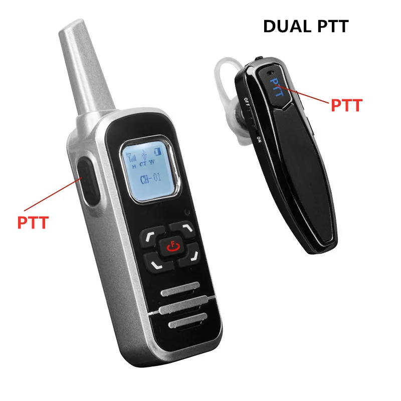 1PCS Bluetooth Headset 32 Channel  Hot   PTT Two Way Radio Walkie Talkie