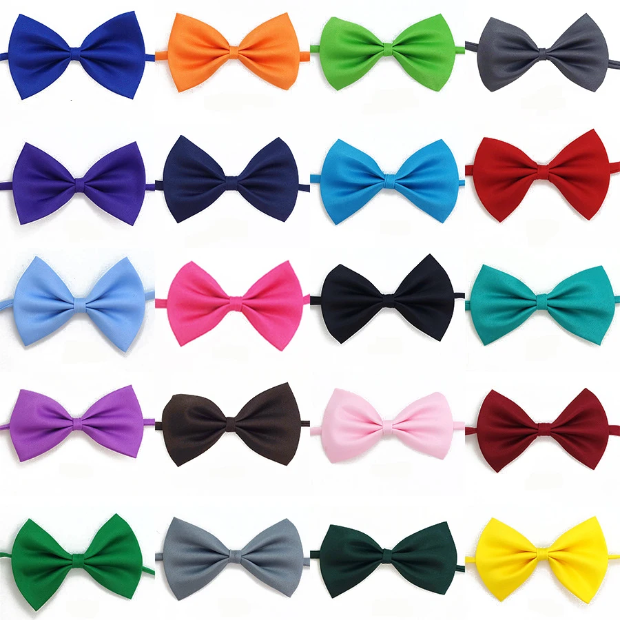 10pcs/lot Mix Colors Wholesale Pet Grooming Accessories Rabbit Cat Dog Bow Tie Adjustable Bowtie Multicolor Polyester