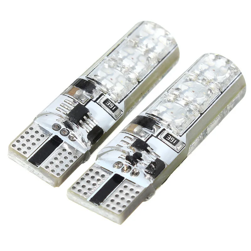 2pcs  194 168 Auto Wedge Side Light Multi Color LED Demo Lamp Bulb 5050 SMD RGB LED With Remote Controller Strobe