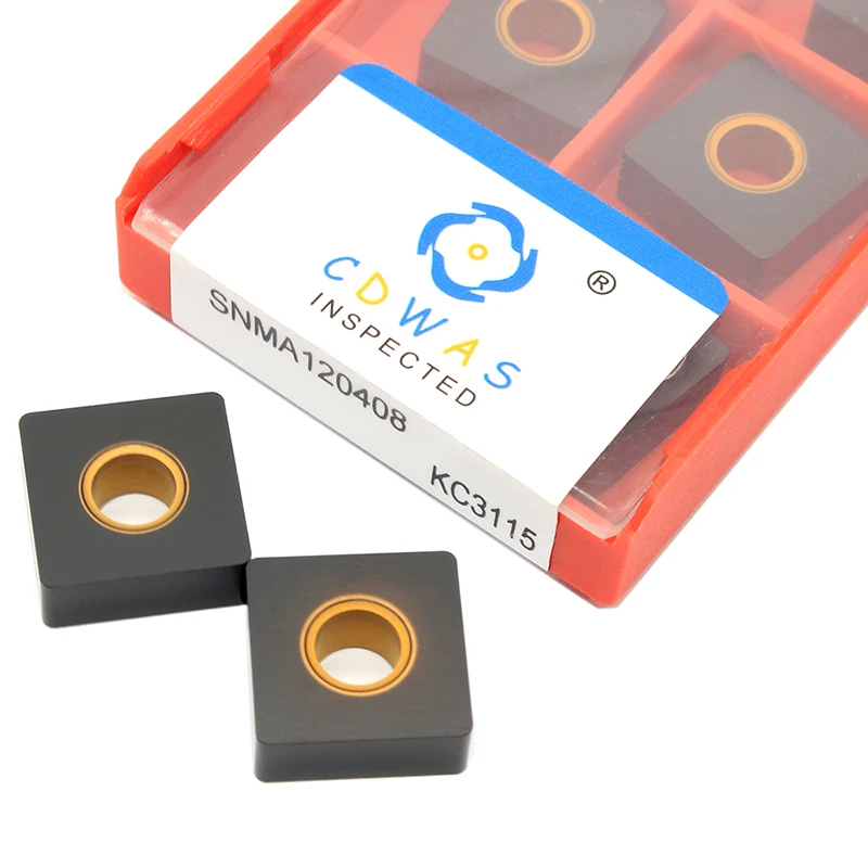 Herramienta de torneado externo SNMA120404 SNMA120408 SNMA120412 KC3115, insertos de carburo plano, herramientas de torno de alta calidad para hierro fundido, 10 piezas