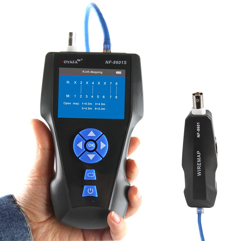 NOYAFA NF-8601S Tester per cavi di rete multifunzione lunghezza TDR con PoE/PING/Port tensione Wiremap Tracker diagnostica rilevatore di strumenti