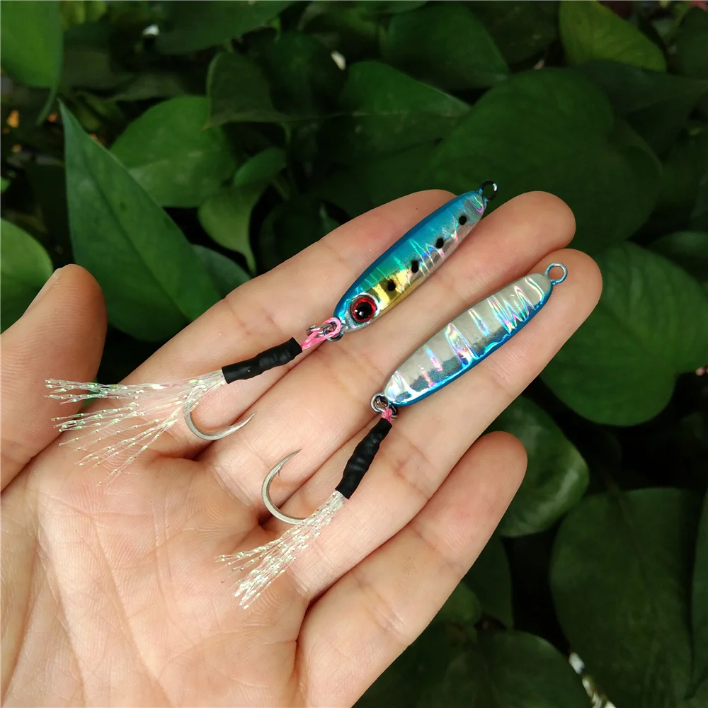 Swolfy 5PCS/LOT 35mm 6g Micro JIG Fishing Bait Rockfishing Mini Bait with Single Hook Isca Artificial Lure Microjig Jigging Lure
