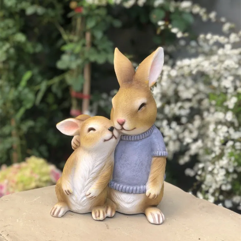 AGMSYEU creative courtyard decoration bunny garden decoration resin crafts simulation animal balcony layout outdoor decoration