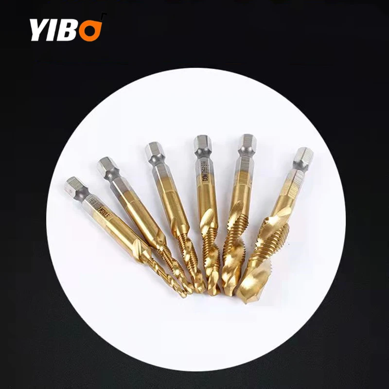 M3-M10 Tap Drill Bits Shank Titanium Coated HSS Drilling Tap Bits Thread Screw Tools Machine Taps