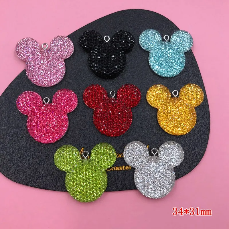10pcs Hot Selling Cute Sparkle Mouse Charms for Earring Necklace Bracelet Jewelry Accessory Pendant DIY